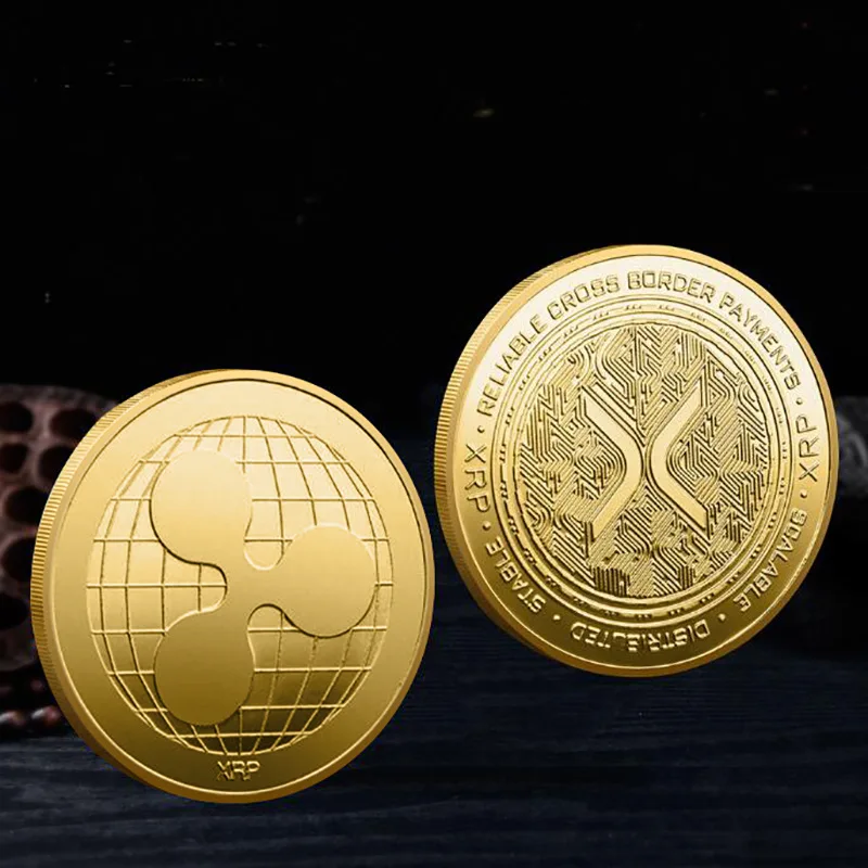 Ripple Coin XRP CRYPTO Commemorative Ripple XRP Collector's Coin New Gold Silver Plated Iron Art Collection