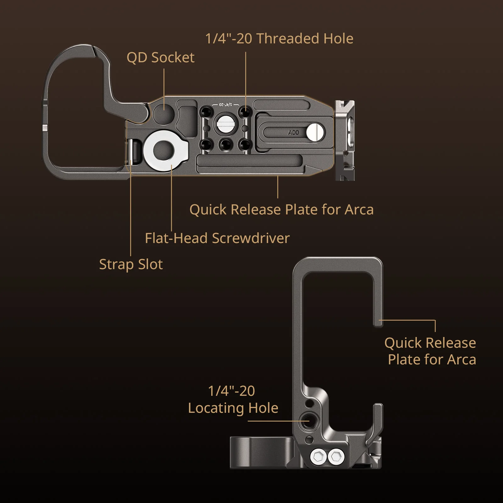 لوحة تثبيت على شكل حرف L من SmallRig 5256 Z5II / Z6II / Z7II لكاميرا Nikon Z5/II Z6 Z6II Z7 Z7II مع لوحة تحرير سريعة من Arca-Swiss