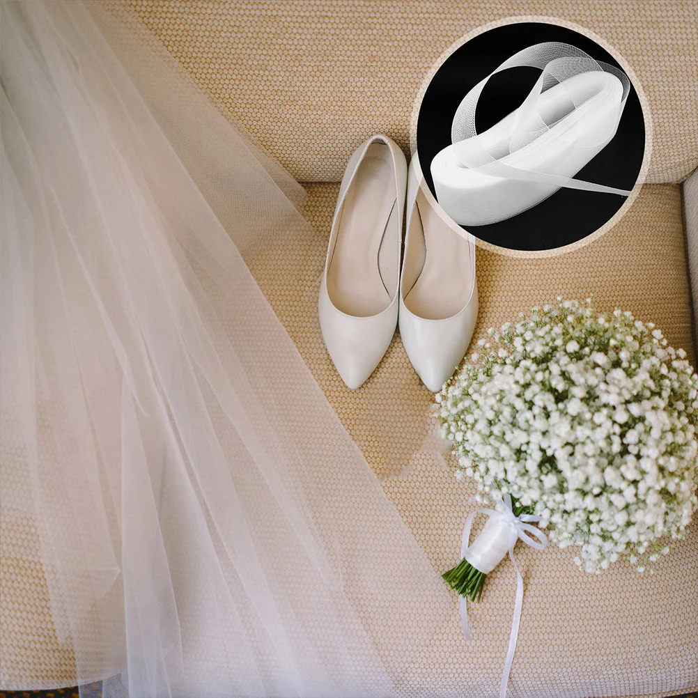 

Fishbone Elastic Net White Headdress Wedding Dress DIY Clothing Accessories Sewing Craft Decorations Gauze Trim Border Material