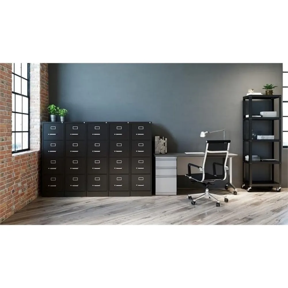 4MELMetal-Classeur vertical avec serrure, taille lettre, 22 "de profondeur, maison et bureau, préassemblé, qualité commerciale, finition noire