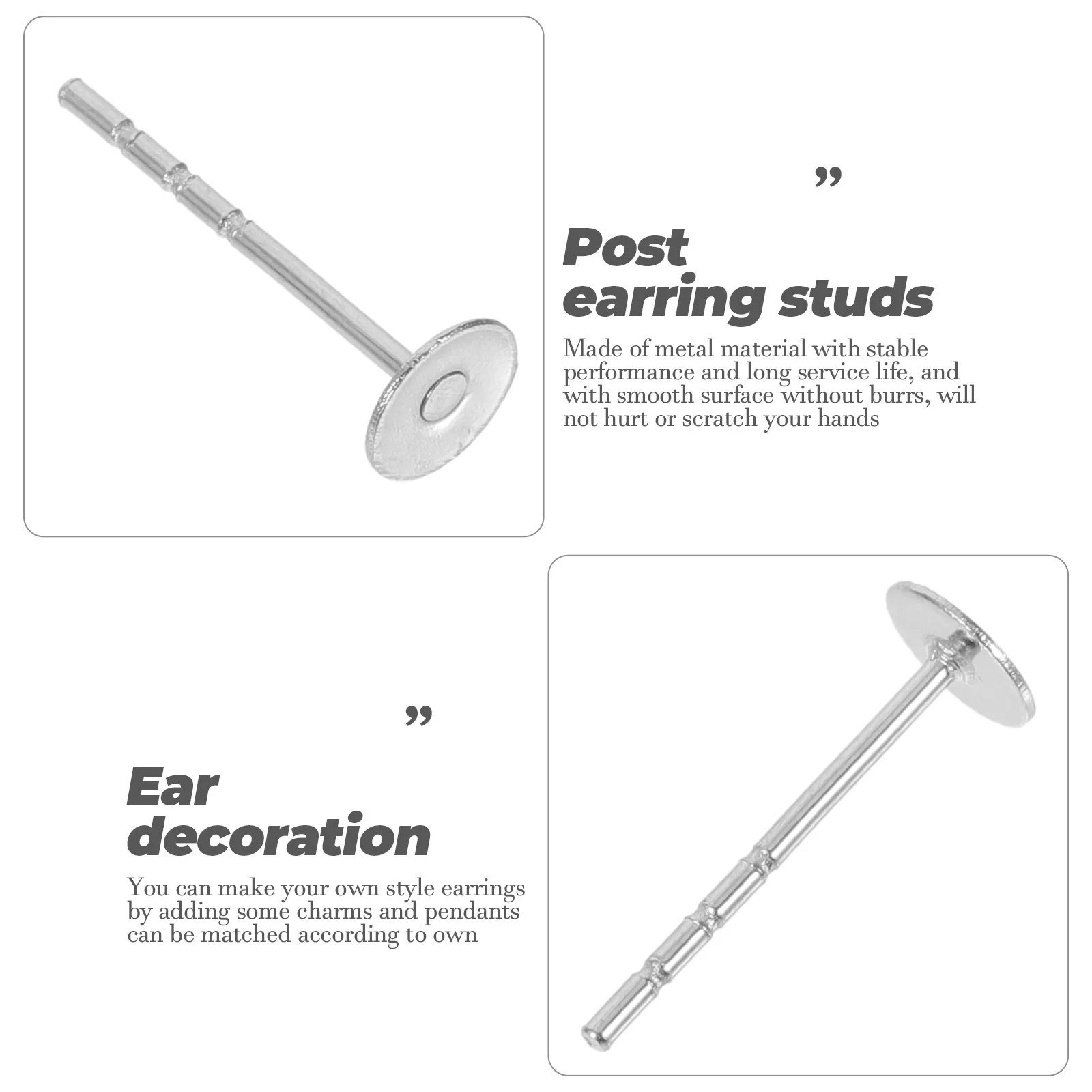

Earring Posts For Jewelry Making Stainless Steel Diy Earring Accessories Smooth No Burrs Ear Decor Fashion Ear Studs