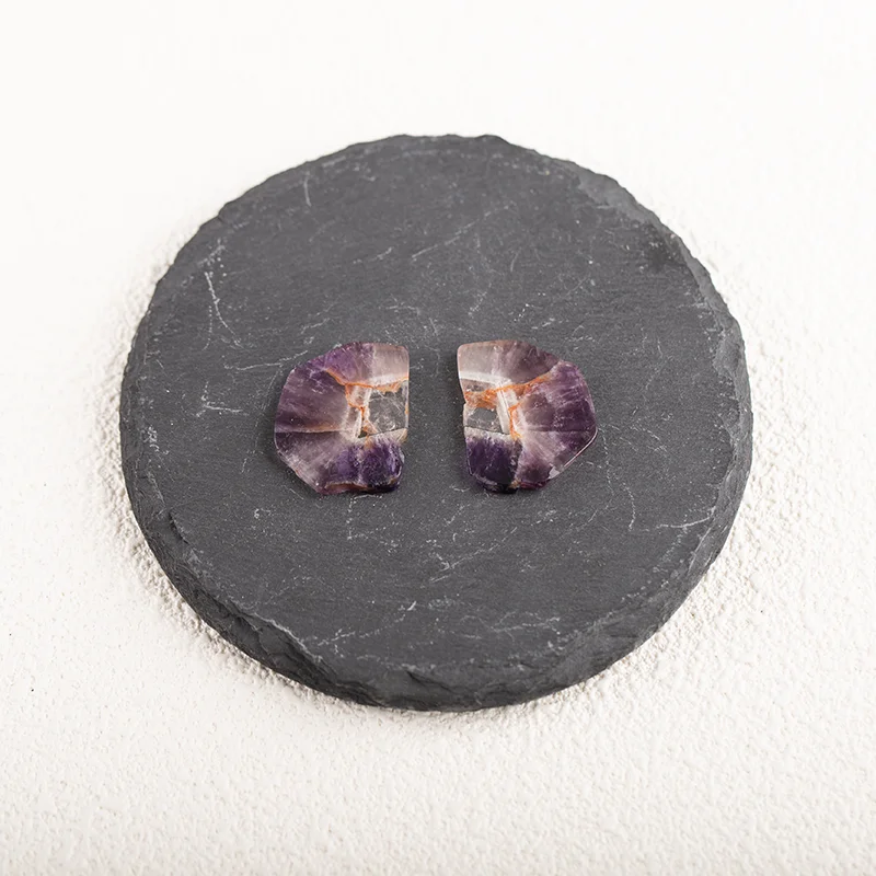 Natural Amethyst Freedom Shape Earrings Beads For Jewelry Making , Fashion DIY Earring Semiprecious Stone Jewelry Earring