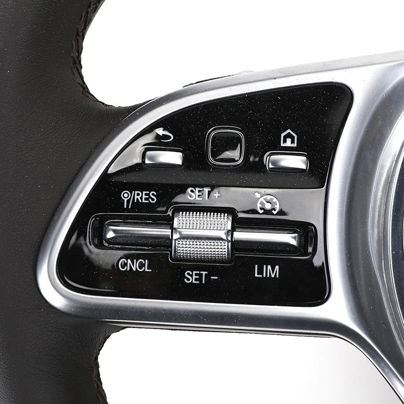 メルセデス・ベンツSクラスW222 W223 W247 W246 W242用カスタムボラントブラックピアノレザー限定木製ステアリングホイール