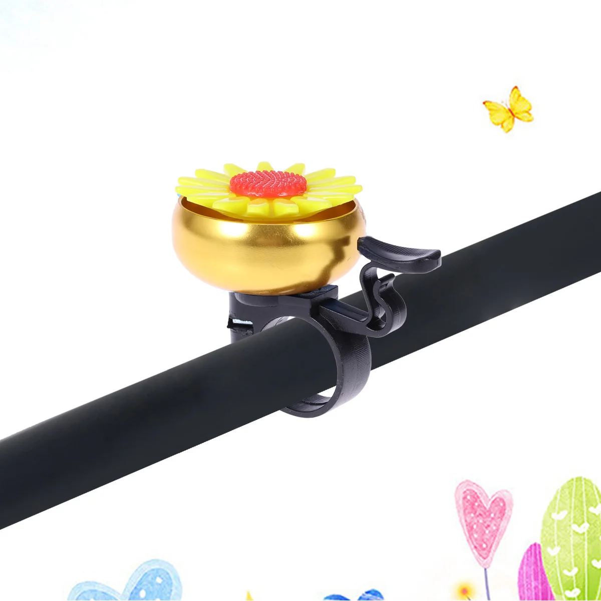 

Sunflower Shaped Bike Bell For Kids Children Folding Cruiser Cycling Handlebar 2.2Cm Diameter Lightweight Clear Sound Ringer