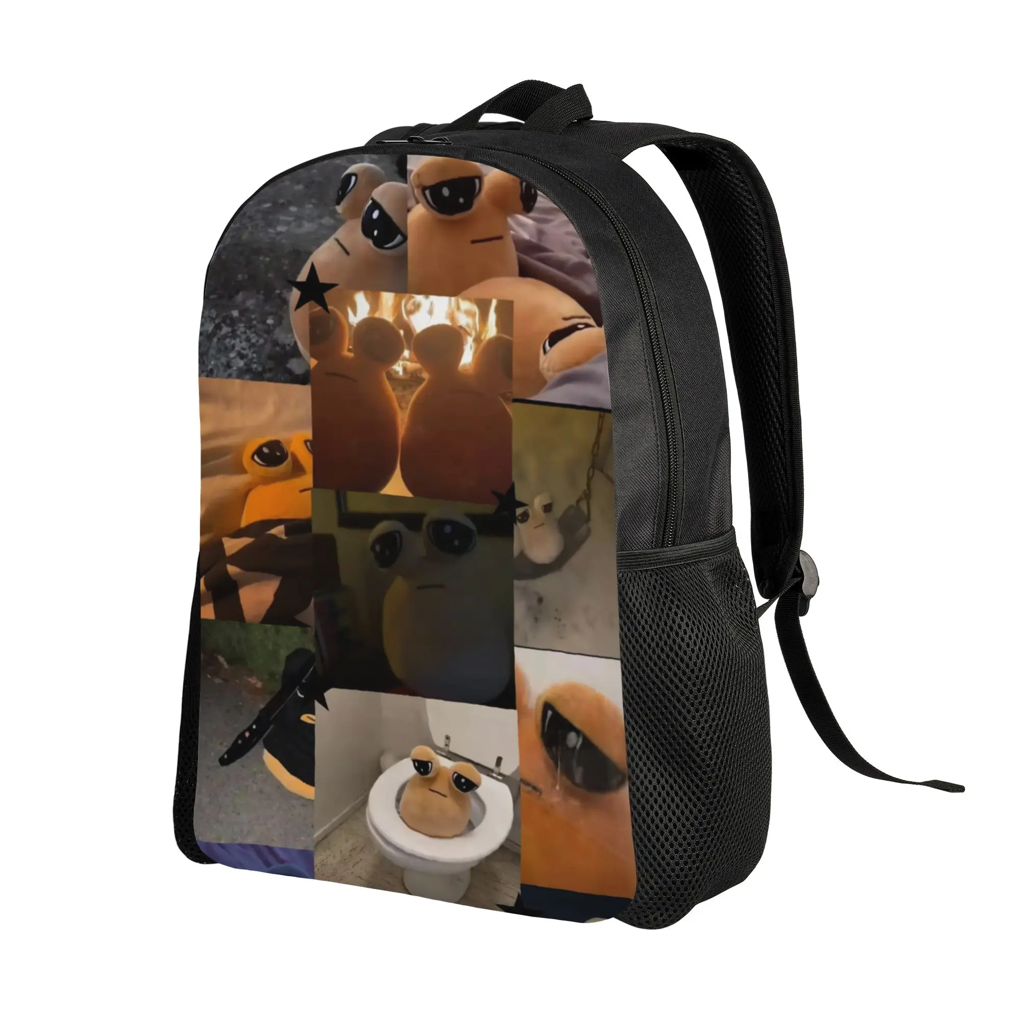 My Pet Alien Pou Backpack for Men Women Cool Student Work Daypack Virtual Pet Laptop Shoulder Bag Durable
