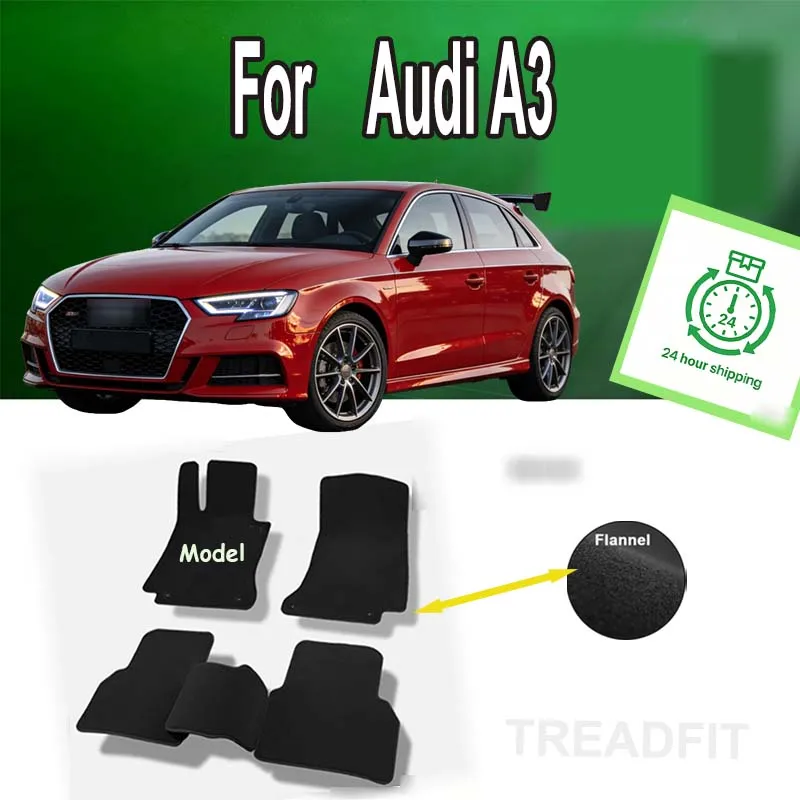 

Нейлоновые замшевые коврики для Audi A3 2013-2020 седан 8V, полиэстер, замша, антискользящая черная основа