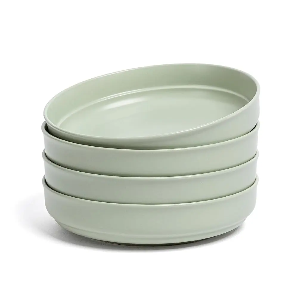 

Rim Dinner Bowl Set - Stoneware Dishes - Comes With 4 Dinner Bowls - For Pasta, Salads, And More - Easy-To-Sta All-Ocn Place