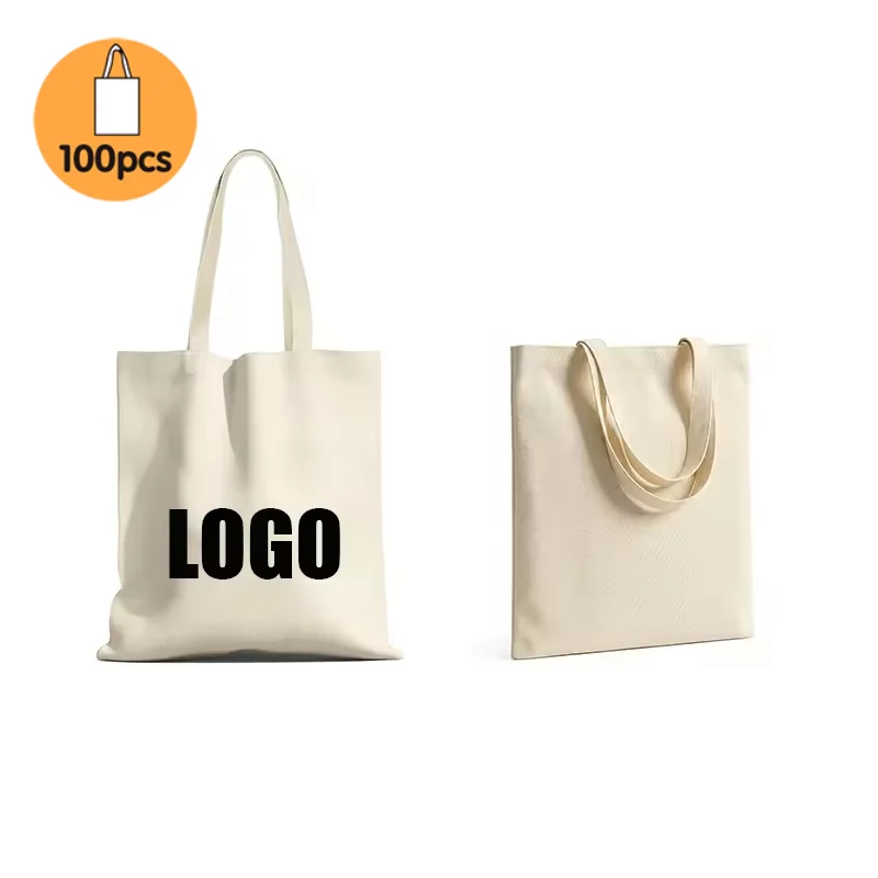 

Оптовая продажа, 100 шт./лот, многоразовые холщовые сумки-тоут из плотной хлопковой ткани с нанесением логотипа для покупок