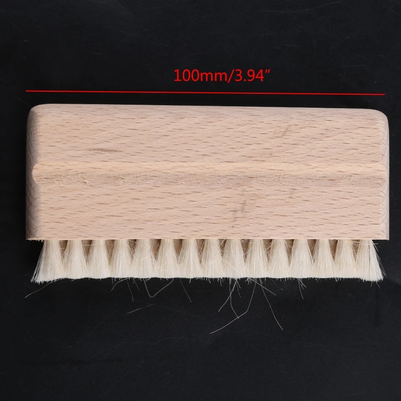 Wooden Handle Brush Keyboard Brush Turntable Album Cartridge Clean Dust Removal Brush Wool for LP Vinyl Record