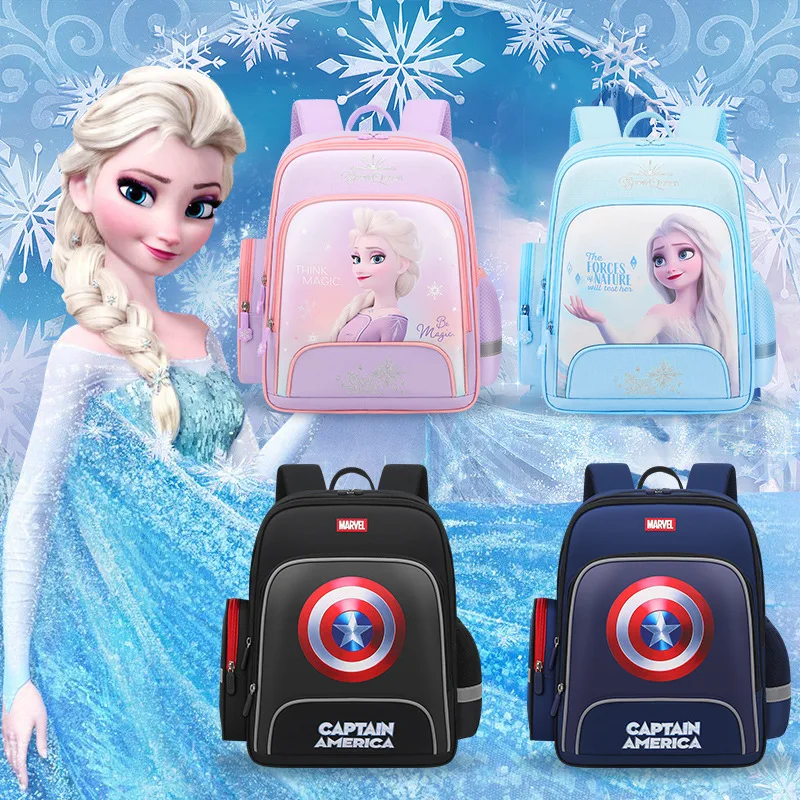 

Disney Frozen School Bags For Boys Girl Grade 1-6 Elsa Anna Captain America Primary Student Shoulder Orthopedic Backpack Mochila