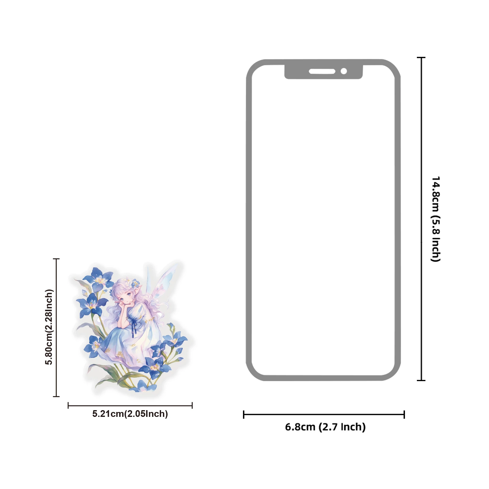 Etori Life Piuma blu Fiore Fata Giardino Elfo Ragazza Modello Confezione di adesivi per animali Regalo fai da te Sacchetto di carta, Forniture per album, Notebook, Adesivi per telefono, Libro di adesivi, Adesivi giocattolo, Artigianato fustellato, Decalcomanie impermeabili