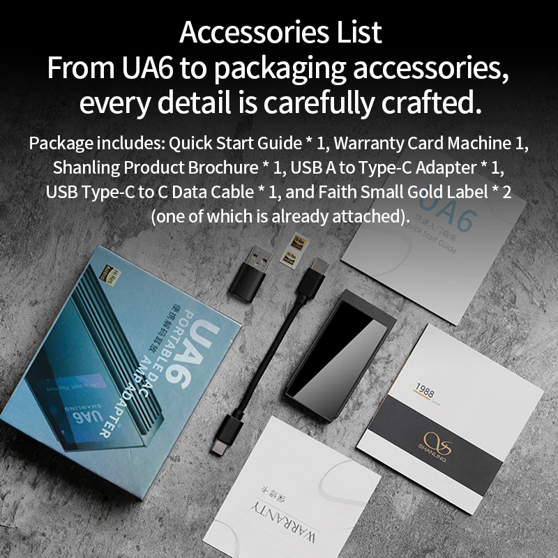 SHANLING UA6 Dongle Cap HIFI Portable USB DAC Headphone Amplifer 4 x CS43131 DACs Hi-Res Audio DSD 512 3.5mm 4.4mm Bal