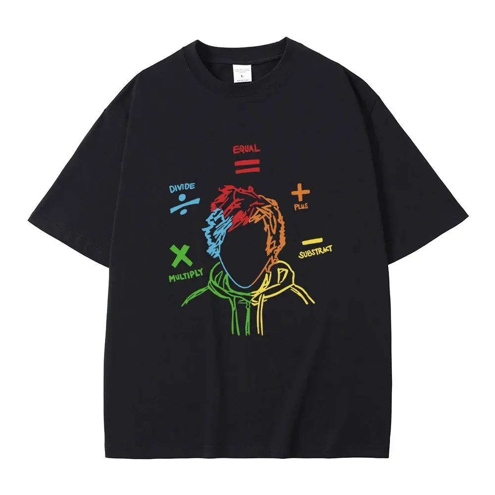 إد شيران The Math Tour Sheerios تي شيرت عادية كم قصير المرأة تي شيرت خمر الهيب هوب تي شيرت الشارع الشهير #1