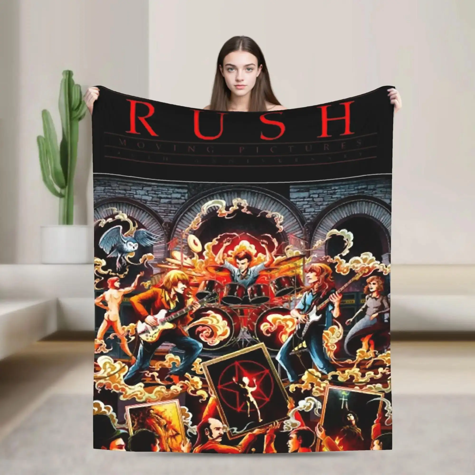 

Плюшевый плед с музыкальным постером группы Rush для девочек и мальчиков, мягкий фланелевый плед для гостиной, дивана или кровати
