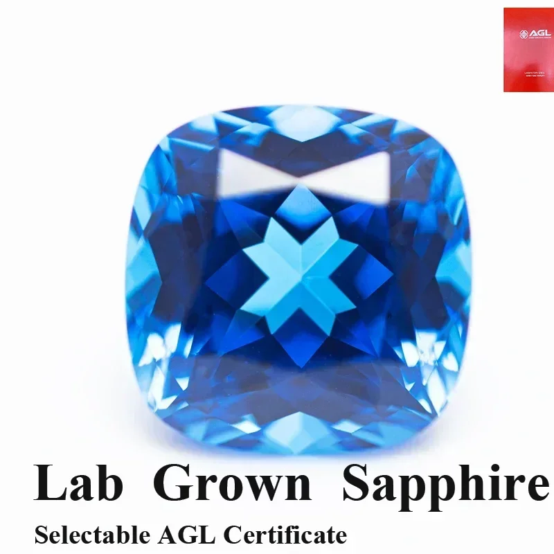 

Выращенный в лаборатории сапфир, квадратная подушка, цвет синего демона, драгоценный камень для подвесок, изготовление ювелирных изделий своими руками, кольцо на выбор, сертификат AGL