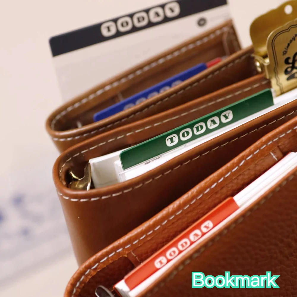 Fromthenon A5A6A7M5 Binder Frosted PVC Vintage Flexible Ruler Planner Index Divider Bookmark Multi-Function DIY Stationery