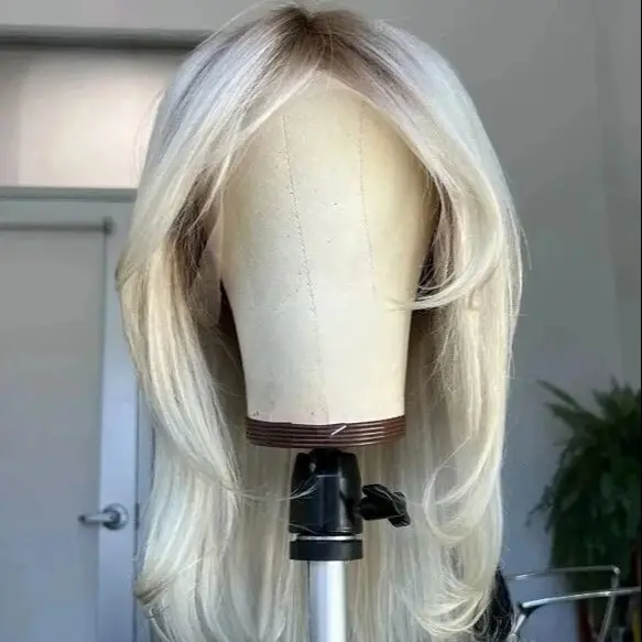 

Ombre Light Blonde Wigs Long Loose Wavy Synthetic Wig For Women High Quality Free Parting Origin Factory Cheap Wigs On Clearance