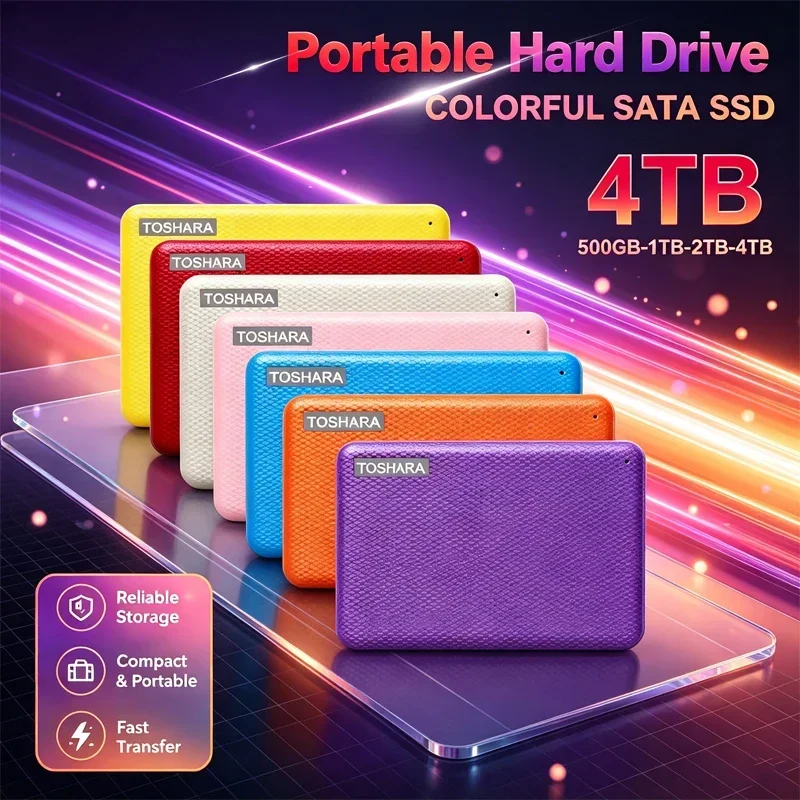 High Speed USB 3.0 External Hard Drive 2.5" Portable Hard Disk 1TB 2TB 4TB Large Capacity Data Storage for PC Notebook