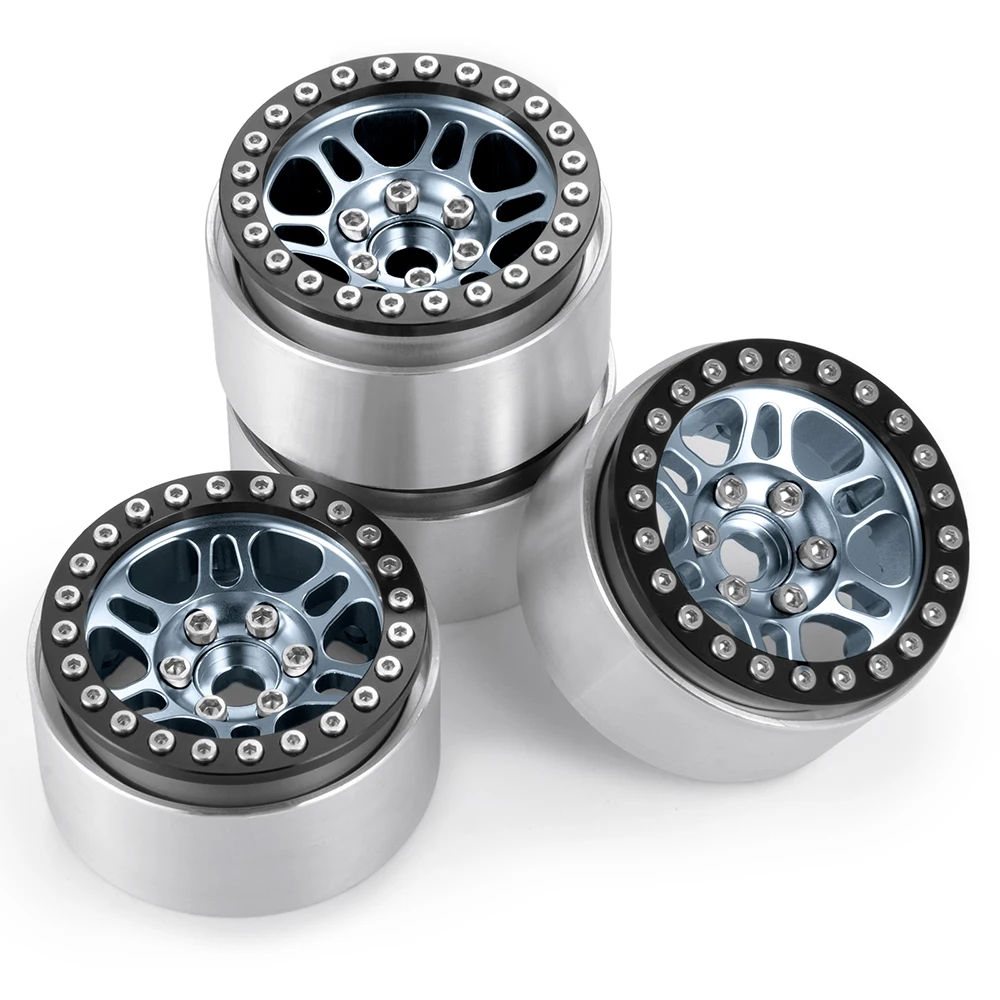 AXSPEED Aluminum Alloy 1.9 Beadlock Wheel Rim Hub for 1/10 RC Crawler Car Axial SCX10 90046 TRX4 Bronco Defender Upgrade Parts