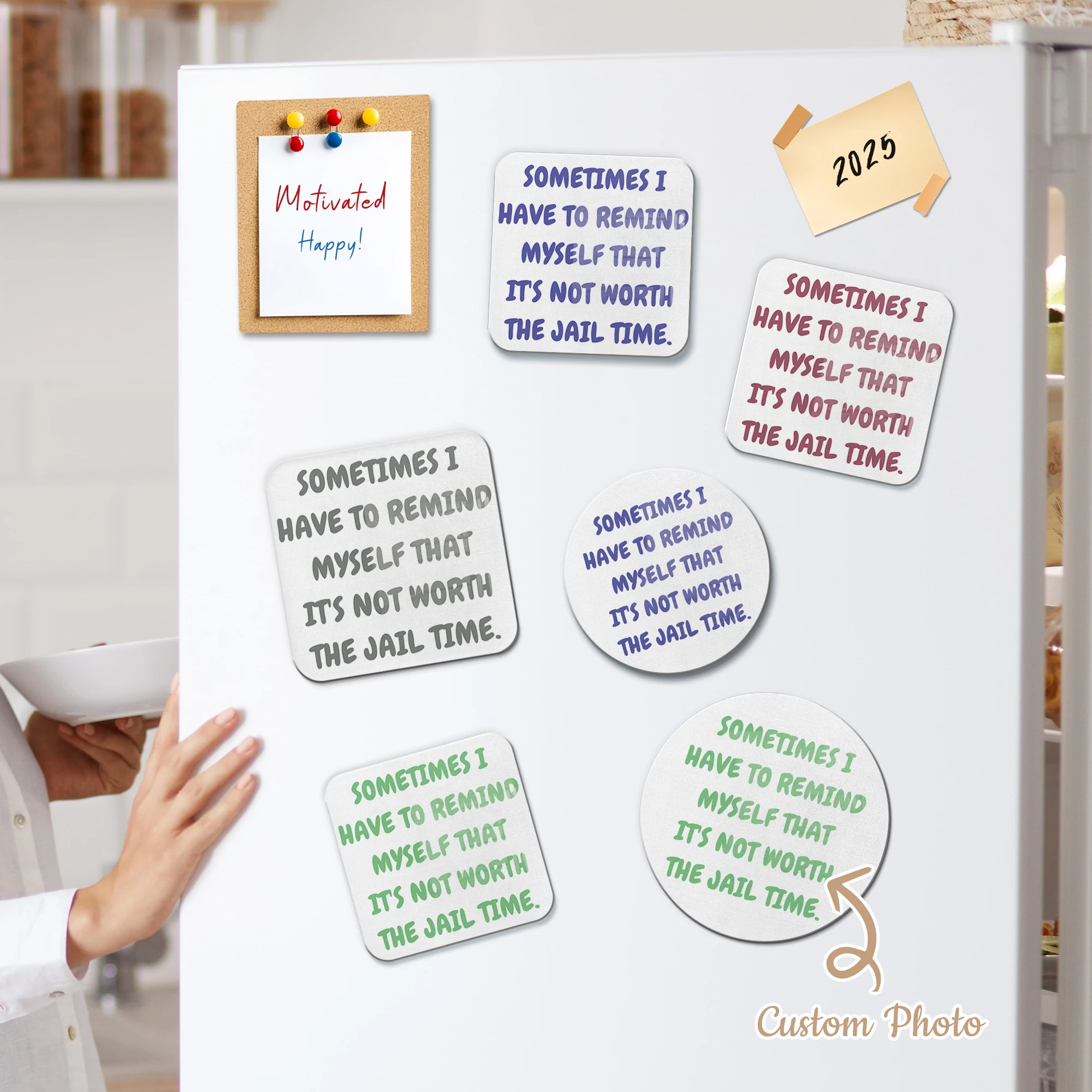 

Personalized Inspirational Text Refrigerator Magnet Custom Gift Family Kitchen Restaurant Whiteboard Home Decoration