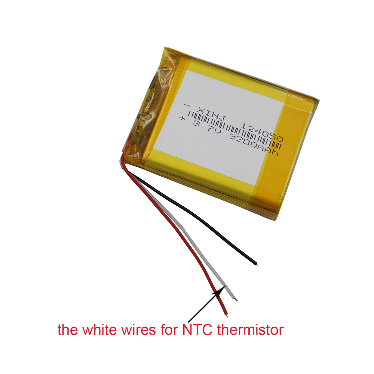

3.7V 3200 mAh Rechargeable Polymer Li Lithium Lipo Battery 124050 Thermistor 3 Wire For GPS Power Bank E-Book PAD DVD Tablet PC