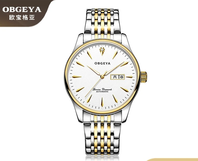 

Swiss Opalga Men's Watch - Automatic Mechanical Calendar Watch, Waterproof Business Watch with Luminous