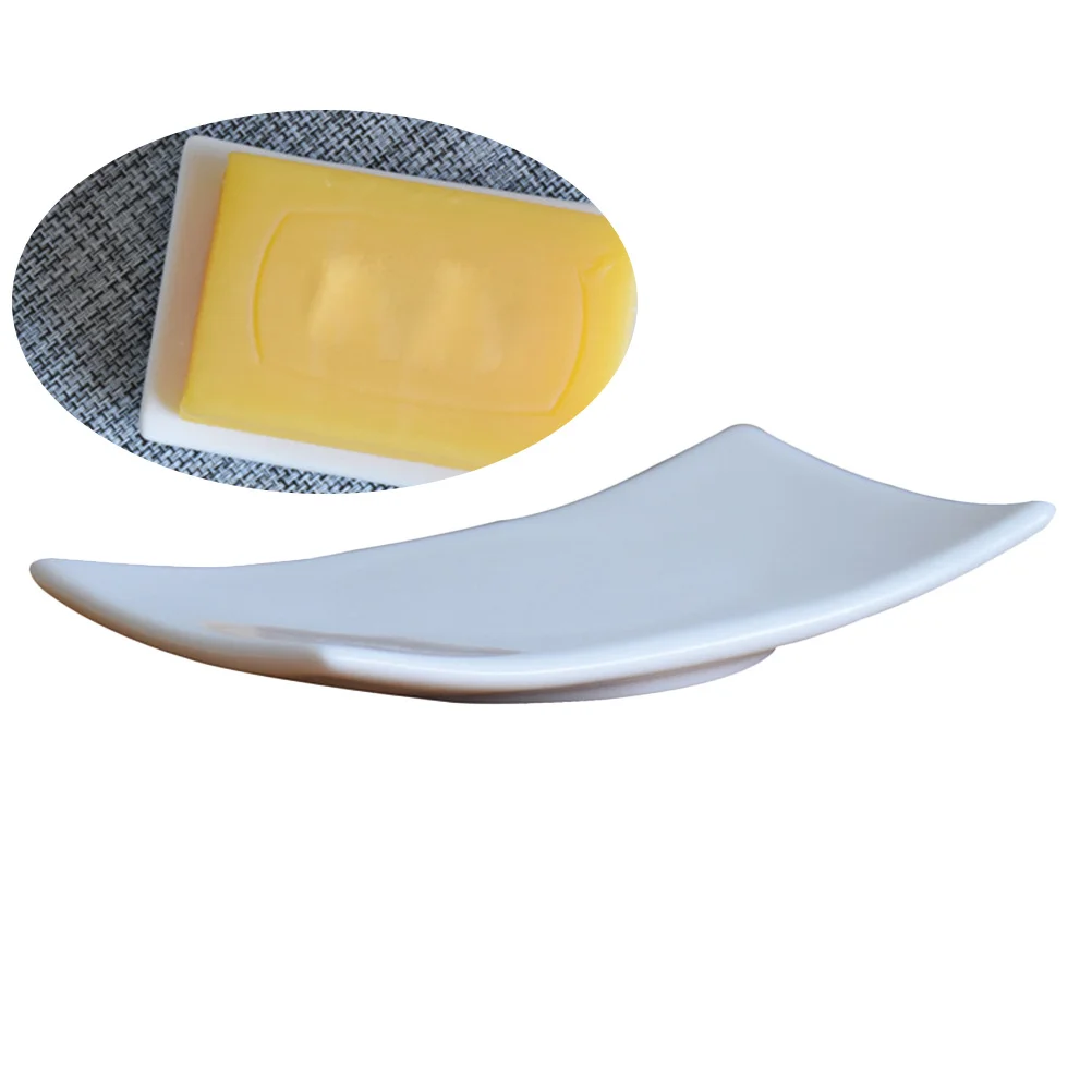 

Waterproof Soap Box Ceramic Bar Holder with Anti-Slip Bottom for Bathroom Shower Storage Case White Ceramic Soap Dish
