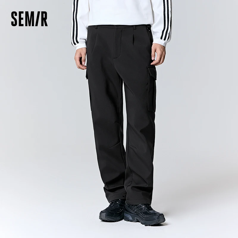 Semir Casual Pants Men 2023 Winter New Simple Fashion Straight Three-Proof Workwear Style Outdoor Loose Trousers