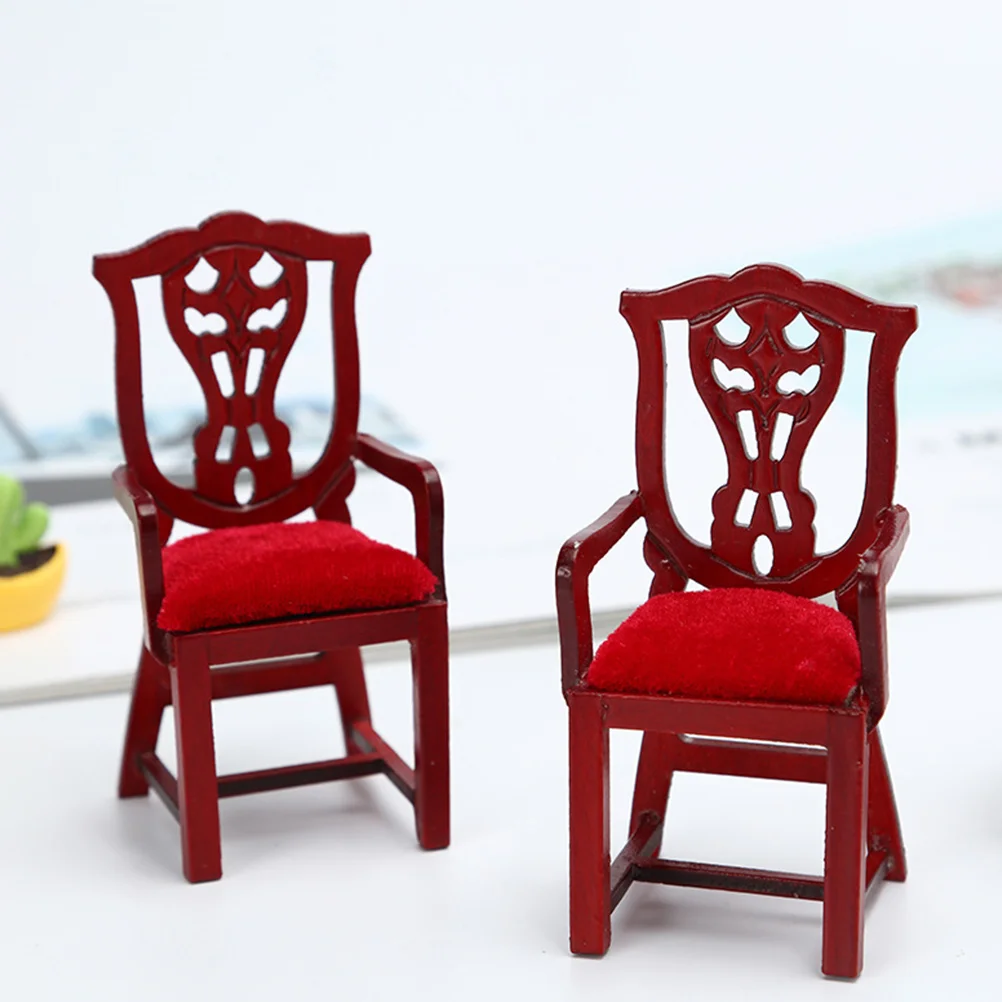 Chair Mini Model Armchair Furniture Wooden DIY House Color European Style