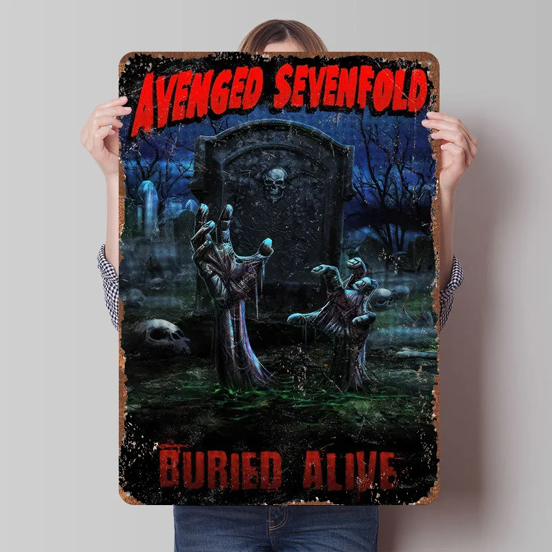 Avenged Sevenfold Buried Alive Tin Poster Customized Wall Art Retro Vintage Metal Signs for Fans Room Decoration Aesthetic House
