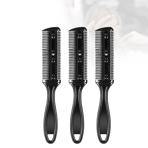 Imagen 2 del producto Peine para cortar el pelo, cepillos para el pelo con cuchillas de afeitar, cortadora de pelo, herramienta de corte y adelgazamiento, cortador de peluquero de estilo profesional, 1 ud.