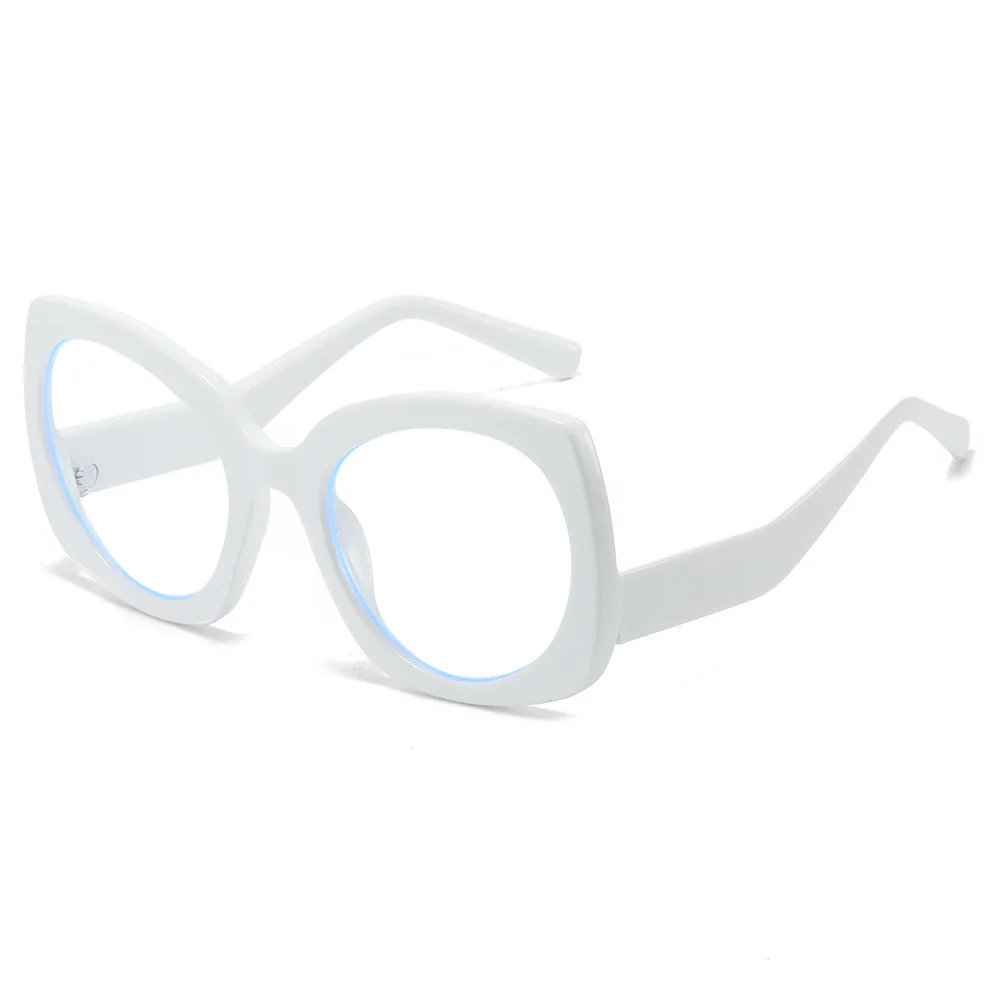 Retro Leopard Print Cat Eye Anti Blue Light Women Glasses Y2K Two Color Irregular Splic Frame Design Men Punk Computer Goggles