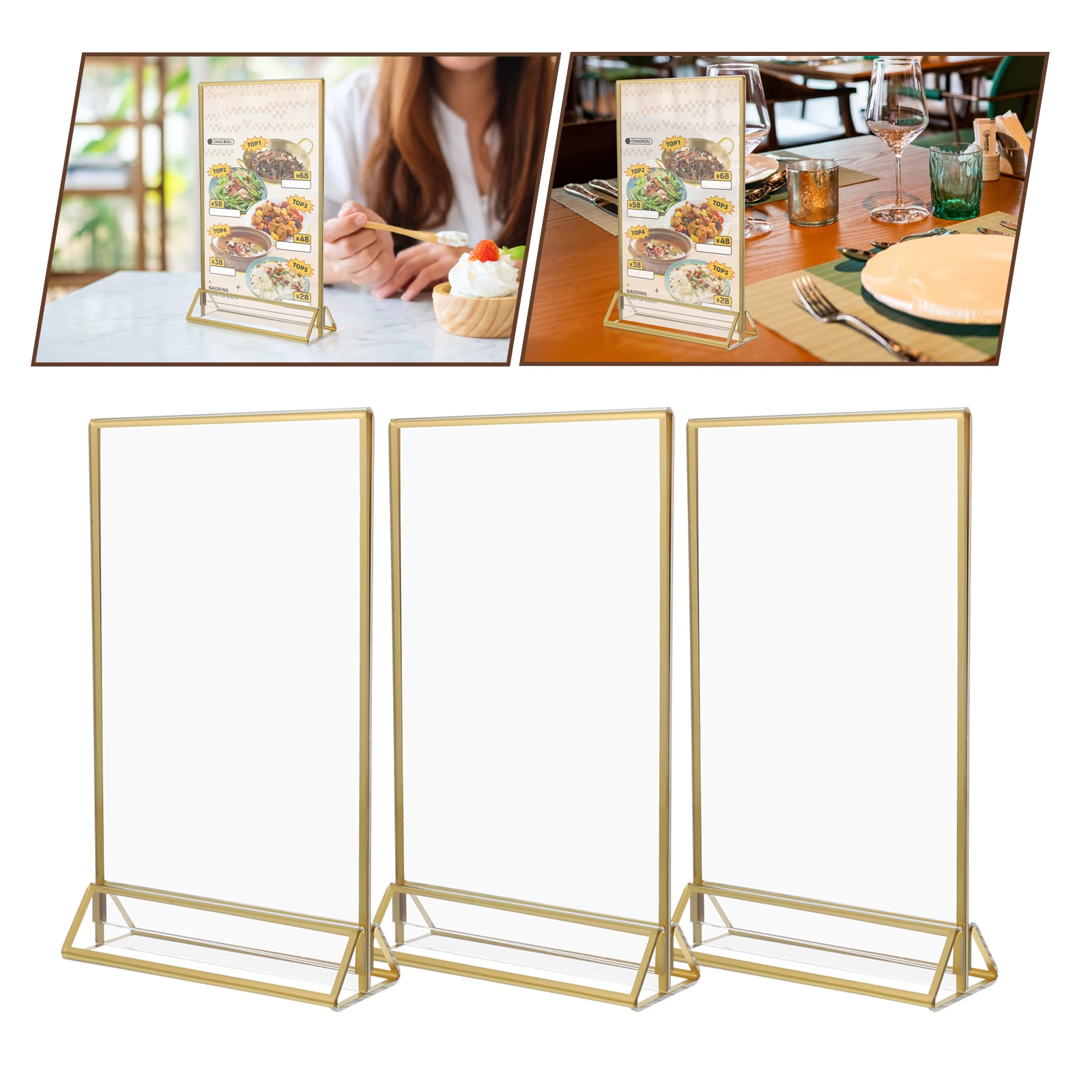 

6 Pcs Liquor Brand Clear Sign Holder for Restaurant The Desktop Menu Stand Acrylic Display Rack