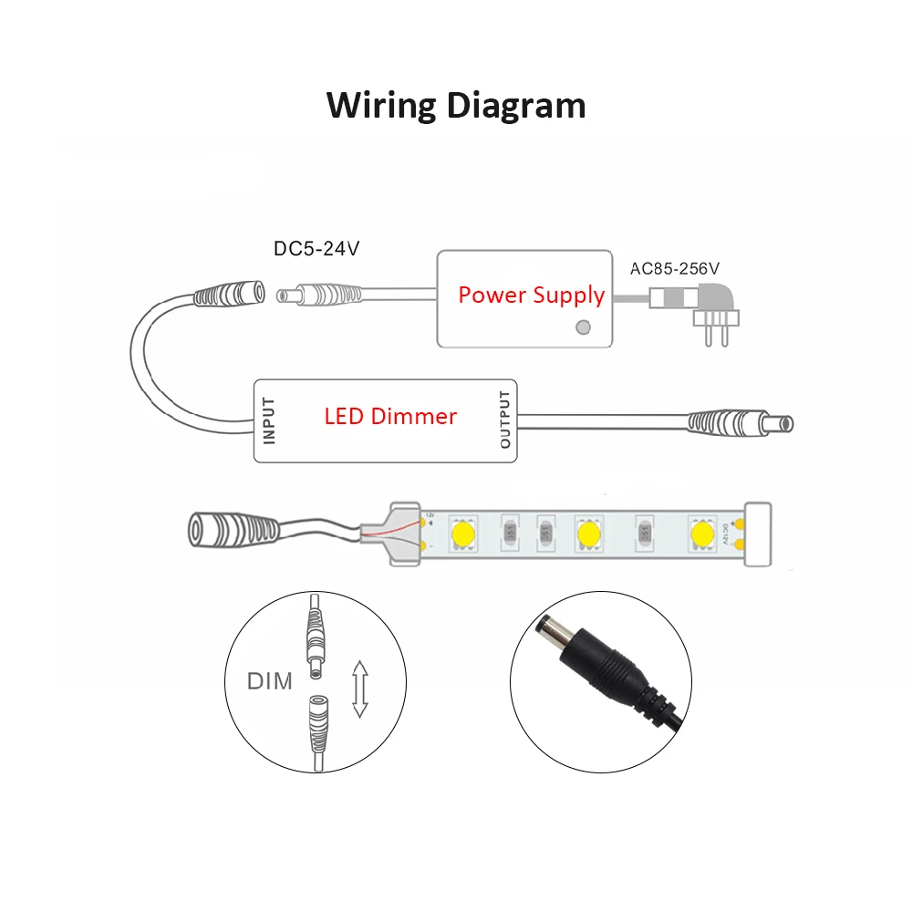 Mini LED Controller RGB CCT RGBW RGBCCT 12V 24V 5V Single Color LED Strip Light Dimmer with RF Wireless Remote Controler