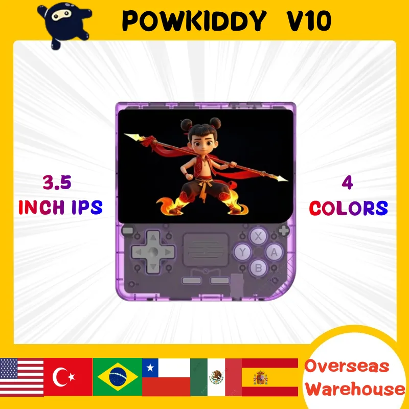 

POWKIDDY V10 Handheld Game Consoles RK3326 Open Source System New Consoles 3.5-inch IPS Screen 480*320 Children Gifts Men Gifts