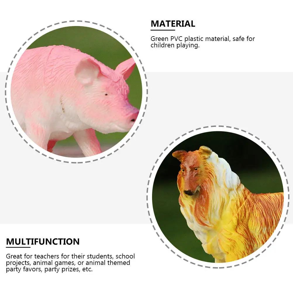 

12Pcs Farm Animal Figures Colorful Shatterproof Plastic Animal Cognitive Set for Kids Project Simulation Play