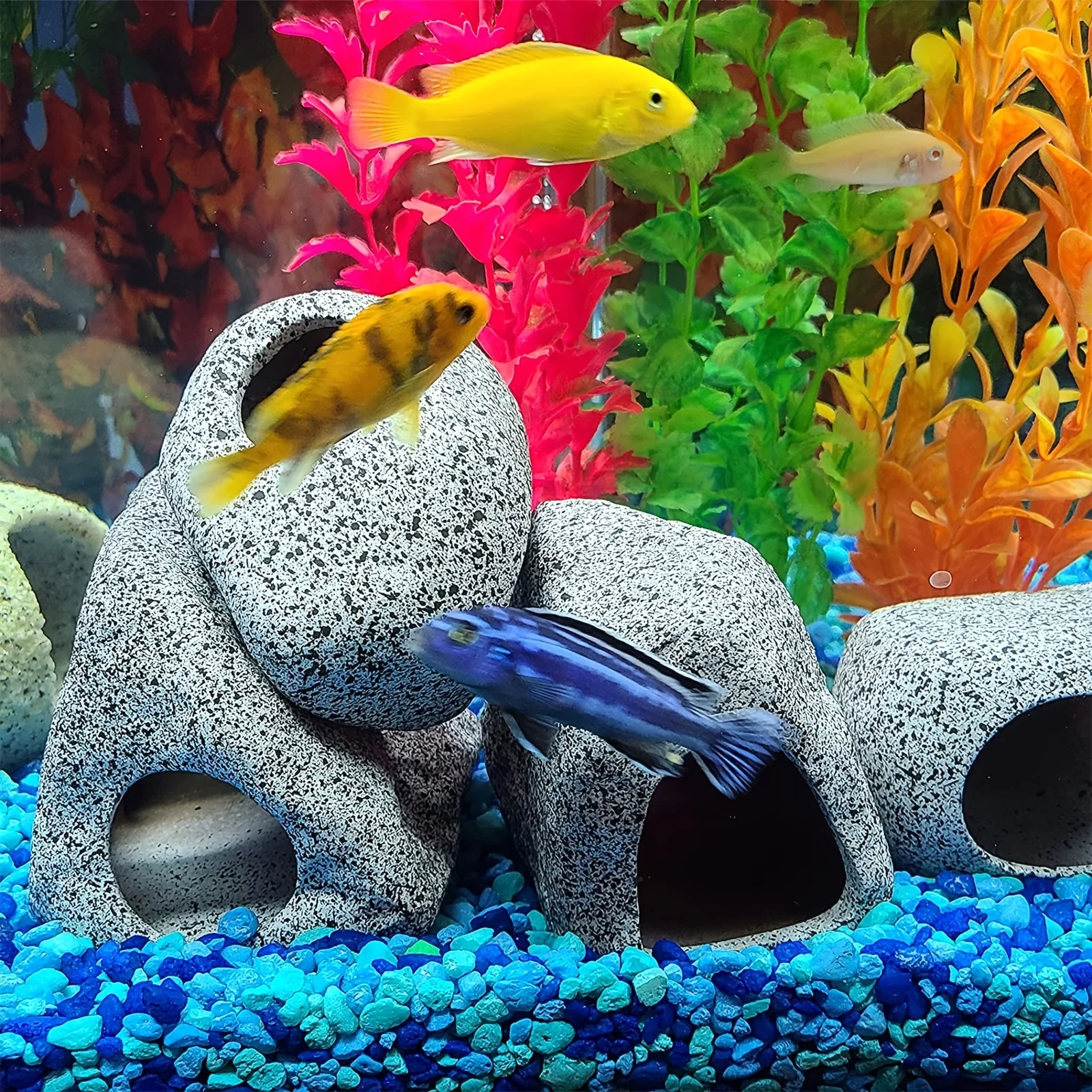 Aquarium Cave Fish Tank Decorations, Add a Natural Touch to Your Fish Tank with Decorative Rocks