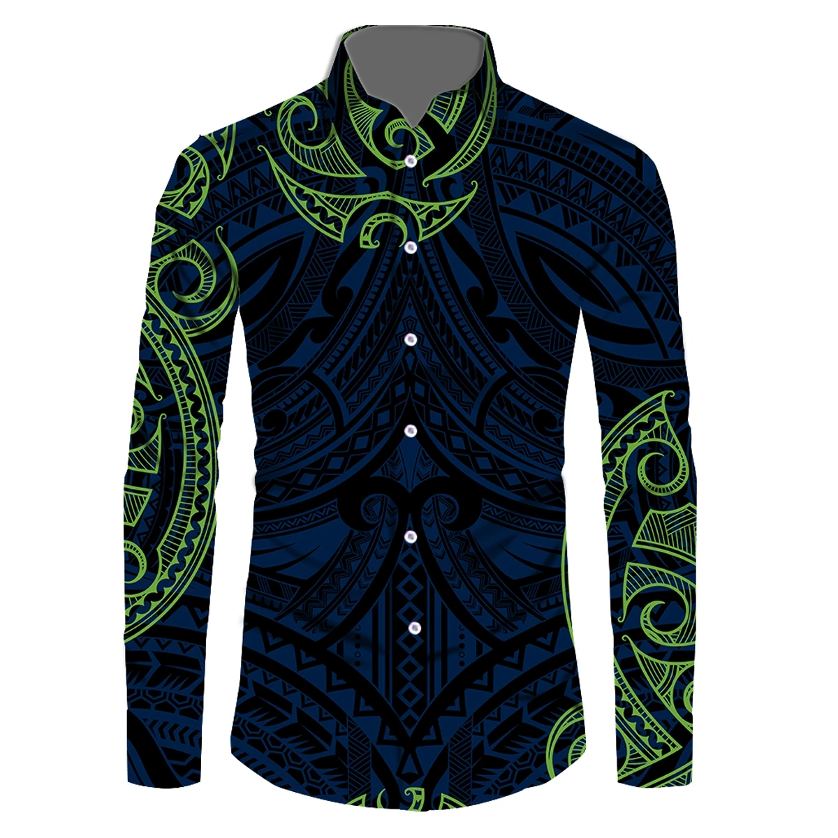 

Summer Winter Upscale Tattoo Long Sleeve Shirt 2022 New Polynesian Support Your Design Royal Blue Cozy 6XL Dress Shirt