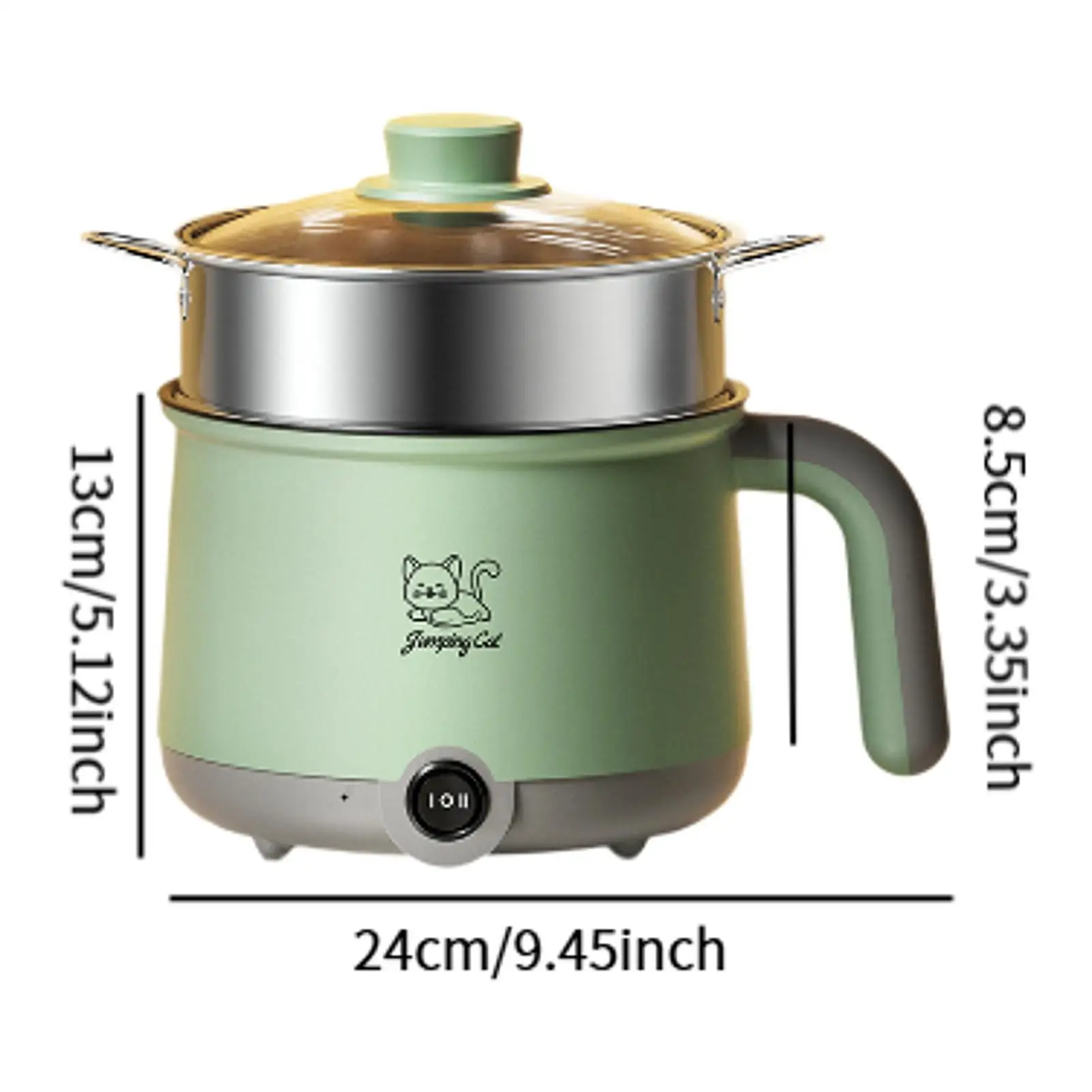 وعاء ساخن كهربائي مع باخرة منزلية متعددة الوظائف المعكرونة وعاء صغير إناء/ قدر غير لاصق لشريحة لحم المعكرونة زلابية البيض المعكرونة