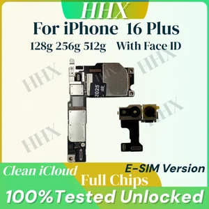 Bilashmart E SIM Version Motherboard iPhone 16 Plus Mainboard With Face ID Unlocked Fully Tested Clean iCloud Support Update Face ID