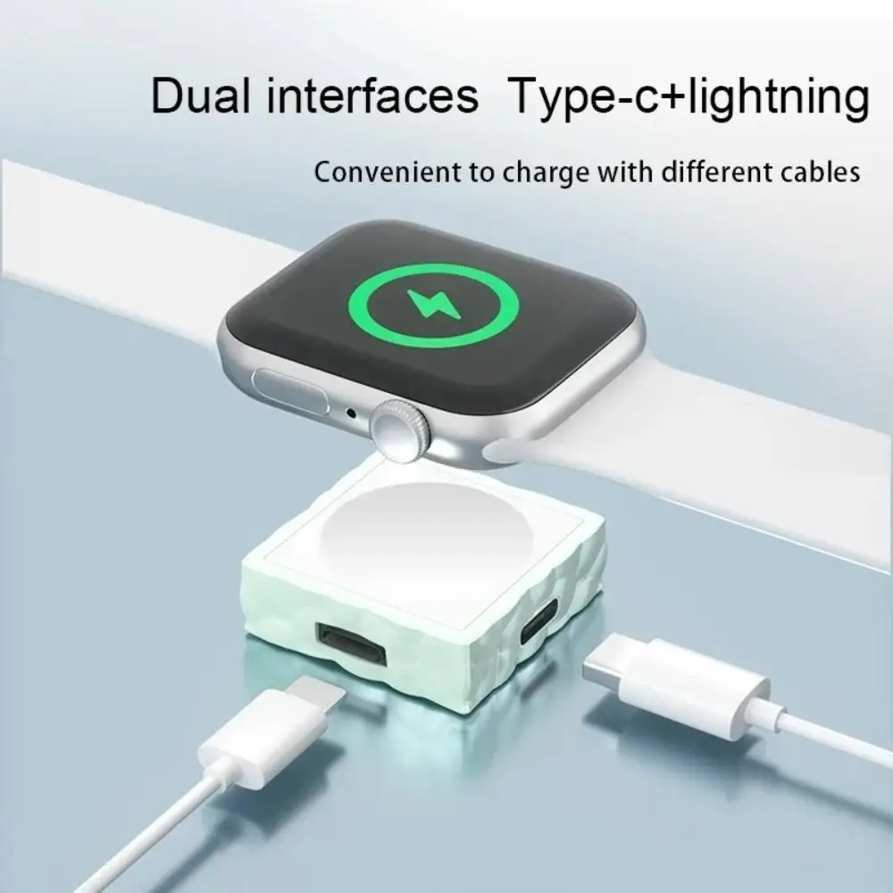 2 in 1 Charging Dock Stand 8 Pin Adapter Wireless Charger Accessories for Apple Watch Ultra 49mm/for Apple Watch Series 10 9 8 7