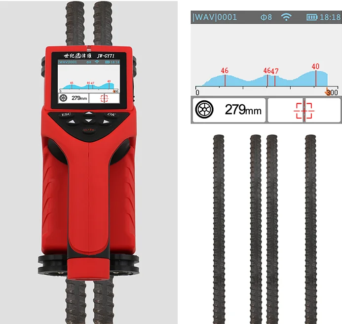 Testeur de barres d'armature en béton portable, équipement de test NDT, EAU intégré