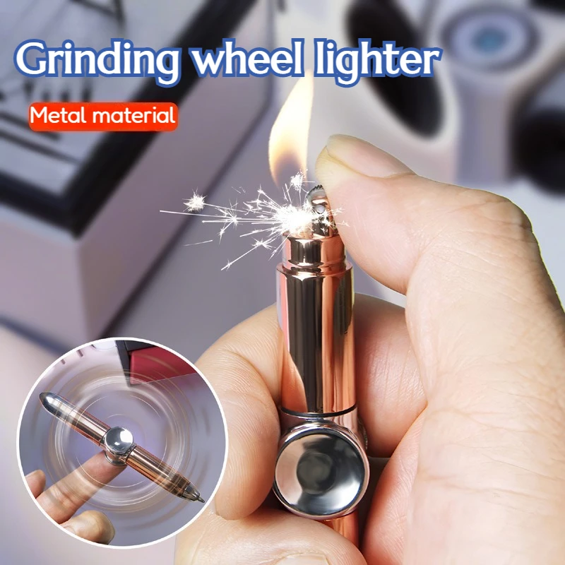 

New Grinding Wheel Fingertip Gyro Pen Lighter Multi-function Decompression Rotating Men's Smoking Accessories Cigarette Lighter