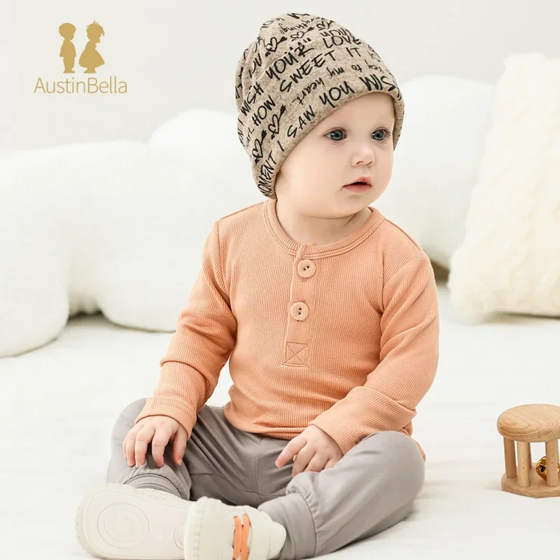 Spring Autumn Baby Clothes Long Sleeve Striped T-shirts Baby Boys Girls Tops Solid Color Baby Clothing Newborn Pullover Tees