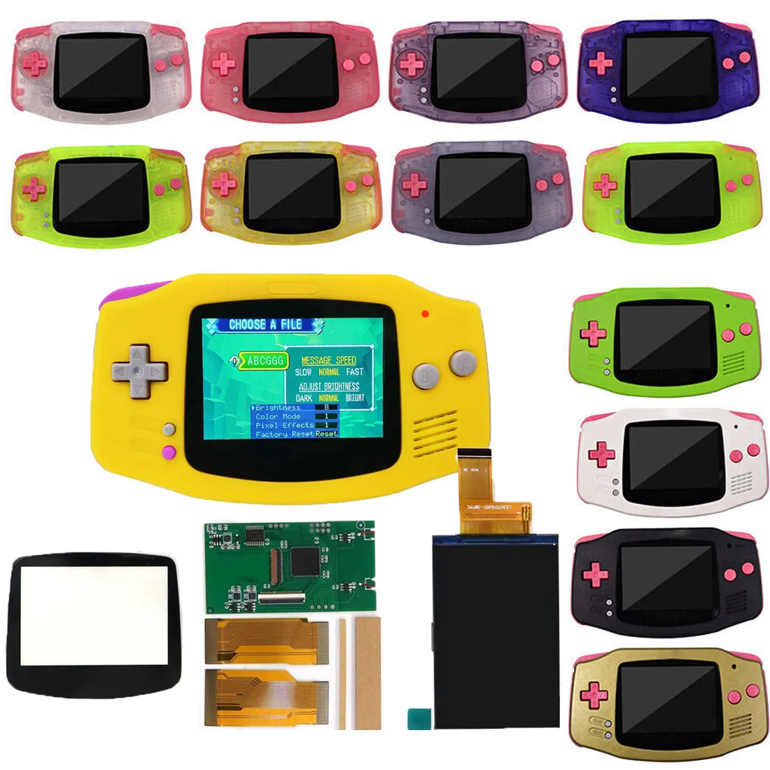 

2023 Updated V5 3.0" GBA LCD Screen Kits 720*480 Backlight OSD Mod Sets Shell Replacements for GameboyAdvance Easy Installtion