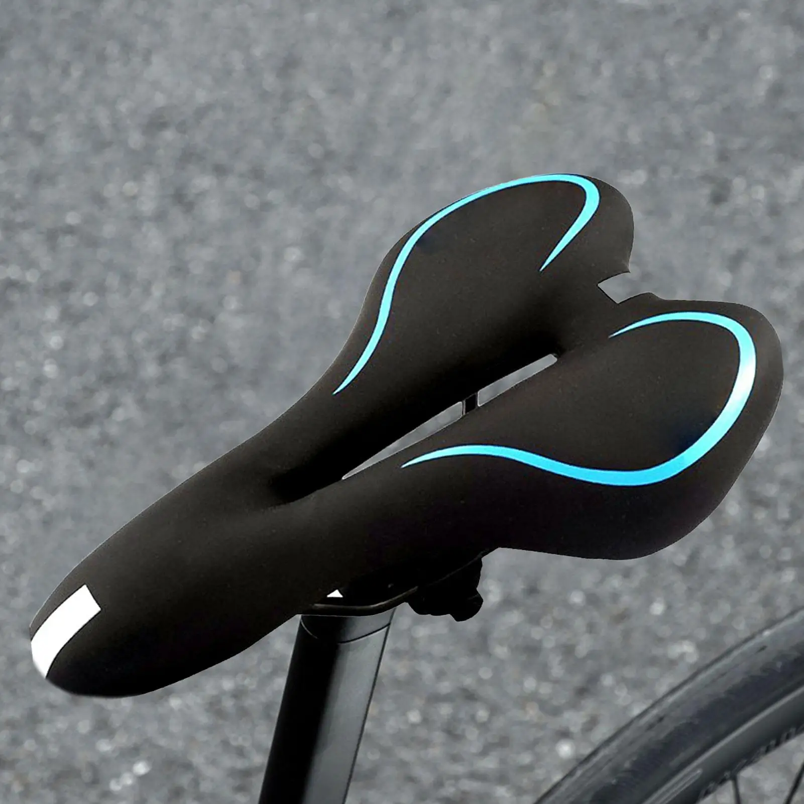

Mountain Bike Seat Comfortable Hollow Bike Seat Waterproof Ventilated Cycle Saddles With Reflective Strip Cycling Accessories