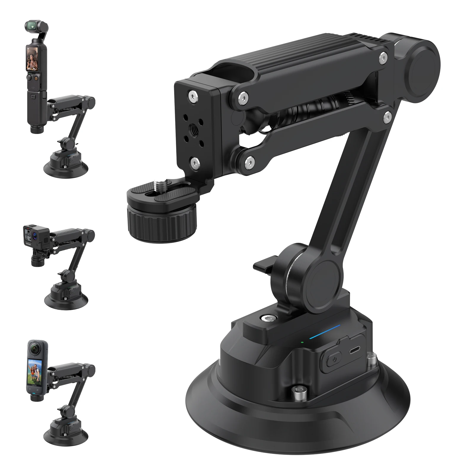 Electric Suction Cup High Quality for Compatible PC Action Camera Mount 1/4 Screw Hole Aluminum Alloy Durable Waterproof