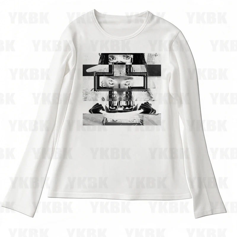 Süße Mädchen Casual Baby Tank Harajuku Anime Punk Print Langarm Street Tops Vintage Y2k Stil Emo Frauen Weste 90er Jahre Mode