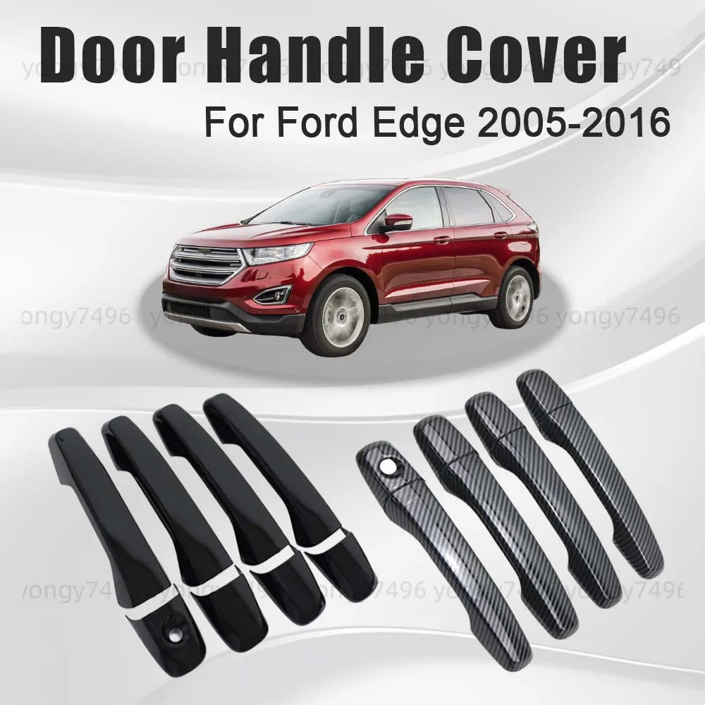 

Protective Cover Carbon Fiber Chrome Silver Glossy Black Door Handle Cover For Ford Edge 2005 - 2016 Car Rearview Accessories