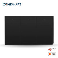 Zemismart Zigbee Smart Wall Light Switch Work with Tuya with Neutral 1 2 3 4 Gang Black Interruptor Alexa Google Home Smartthing